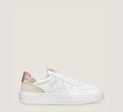 Stuart Weitzman Sneakers|The SW Exclusives Collection-CHANGE LOCATION Calf leather & glitter/White & Nude