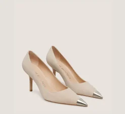 Stuart Weitzman Pumps & Heels-CHANGE LOCATION Suede & metal/Dune & Brushed Silver