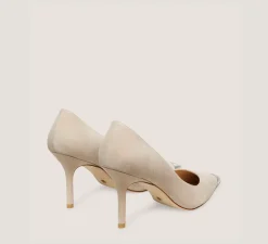Stuart Weitzman Pumps & Heels-CHANGE LOCATION Suede & metal/Dune & Brushed Silver