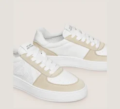 Stuart Weitzman Sneakers|The SW Exclusives Collection-CHANGE LOCATION Calf leather & suede/White & Light Beige