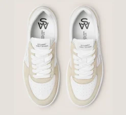 Stuart Weitzman Sneakers|The SW Exclusives Collection-CHANGE LOCATION Calf leather & suede/White & Light Beige