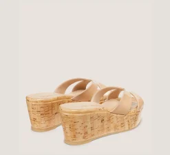 Stuart Weitzman Mid Heel Sandals|Wedges & Espadrilles-CHANGE LOCATION Patent leather/Adobe Beige