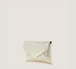 Stuart Weitzman The Occasion Edit|HANDBAGS-CHANGE LOCATION Metallic leather/Platino Gold