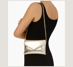 Stuart Weitzman The Occasion Edit|HANDBAGS-CHANGE LOCATION Metallic leather/Platino Gold