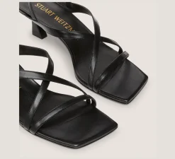 Stuart Weitzman Mid Heel Sandals|The Bridal Collection-CHANGE LOCATION Lacquered Nappa Leather/Black