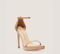 Stuart Weitzman High Heel Sandals|The SW Icons Collection-CHANGE LOCATION Adobe Beige