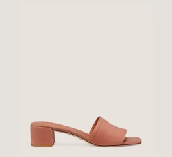 Stuart Weitzman Flat & Low Heel Sandals|Trending: Block Heels-CHANGE LOCATION Suede/Terracotta