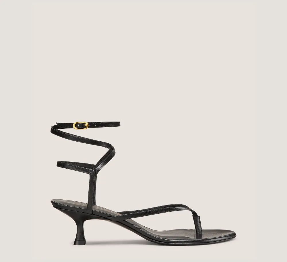 Stuart Weitzman Mid Heel Sandals|The SW Exclusives Collection-CHANGE LOCATION Smooth Leather/Black