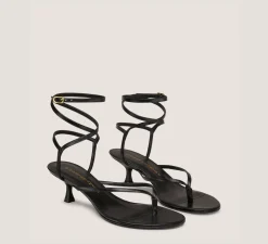 Stuart Weitzman Mid Heel Sandals|The SW Exclusives Collection-CHANGE LOCATION Smooth Leather/Black