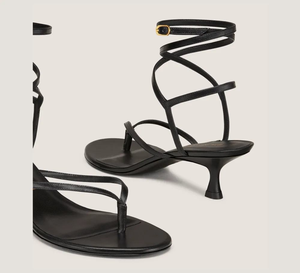 Stuart Weitzman Mid Heel Sandals|The SW Exclusives Collection-CHANGE LOCATION Smooth Leather/Black