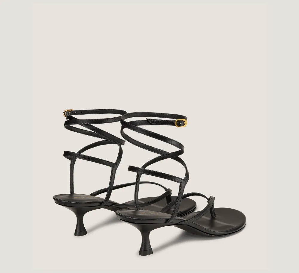 Stuart Weitzman Mid Heel Sandals|The SW Exclusives Collection-CHANGE LOCATION Smooth Leather/Black
