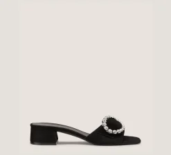 Stuart Weitzman Flat & Low Heel Sandals|Trending: Block Heels-CHANGE LOCATION Black