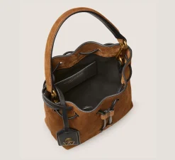 Stuart Weitzman HANDBAGS-CHANGE LOCATION Textured Suede/Coffee Brown