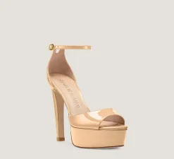 Stuart Weitzman High Heel Sandals|The Bridal Collection-CHANGE LOCATION Patent leather/Adobe Beige