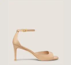 Stuart Weitzman The Nudist Collection|Mid Heel Sandals-CHANGE LOCATION Smooth Leather/Adobe Beige