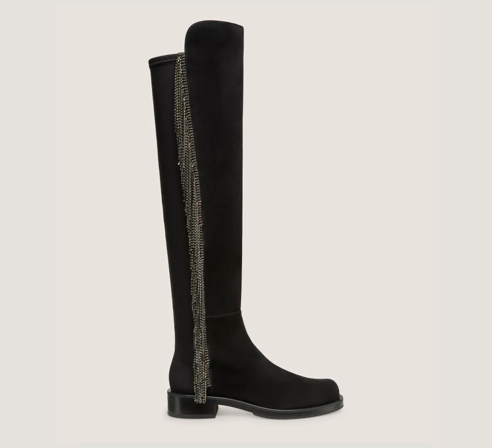 Stuart Weitzman The SW Exclusives Collection|Boots & Booties-CHANGE LOCATION Suede & crystal/Black & Black Diamond