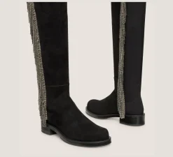 Stuart Weitzman The SW Exclusives Collection|Boots & Booties-CHANGE LOCATION Suede & crystal/Black & Black Diamond