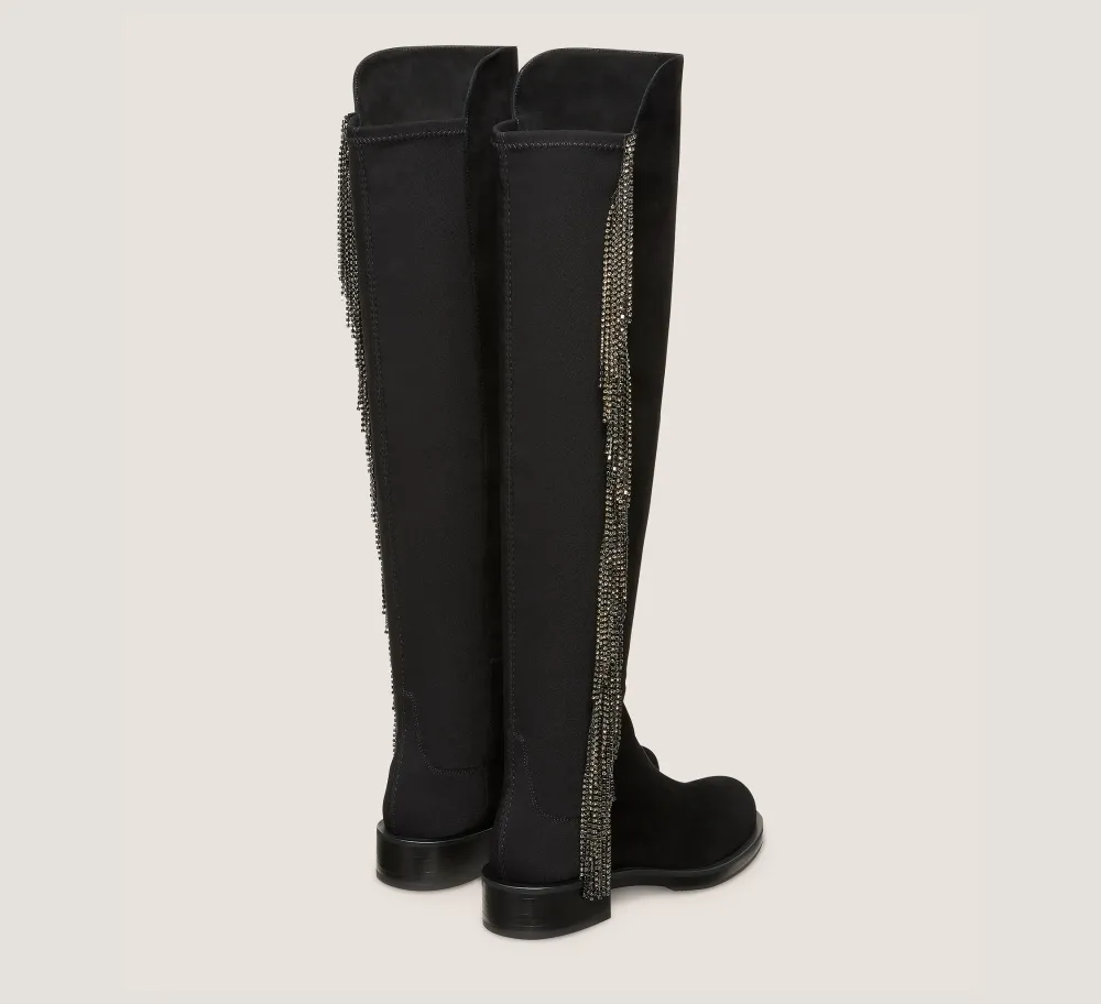 Stuart Weitzman The SW Exclusives Collection|Boots & Booties-CHANGE LOCATION Suede & crystal/Black & Black Diamond