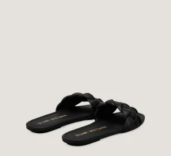 Stuart Weitzman Flat & Low Heel Sandals|The SW Extended Sizes Collection-CHANGE LOCATION Lacquered Nappa Leather/Black