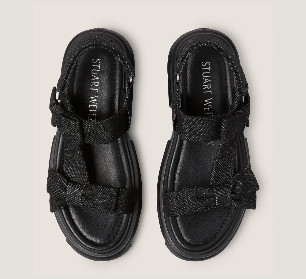 Stuart Weitzman Flat & Low Heel Sandals|The SW Extended Sizes Collection-CHANGE LOCATION Black