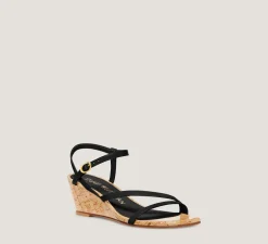 Stuart Weitzman Mid Heel Sandals|Wedges & Espadrilles-CHANGE LOCATION Patent leather/Black