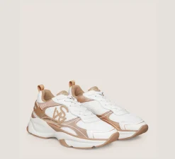 Stuart Weitzman Sneakers-CHANGE LOCATION Calf leather & mesh/White & Tobacco