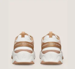 Stuart Weitzman Sneakers-CHANGE LOCATION Calf leather & mesh/White & Tobacco