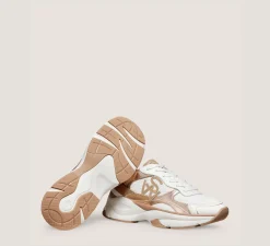 Stuart Weitzman Sneakers-CHANGE LOCATION Calf leather & mesh/White & Tobacco