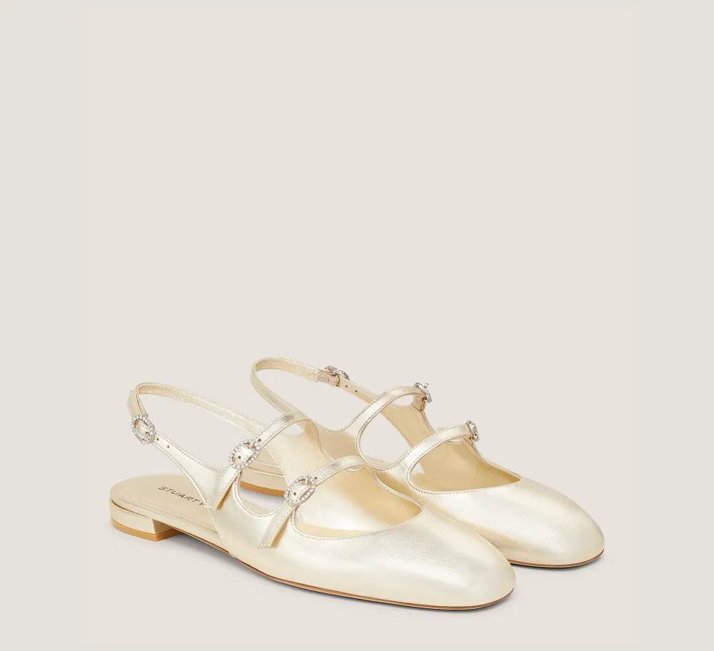 Stuart Weitzman The SW Extended Sizes Collection|Flats & Loafers-CHANGE LOCATION Light Gold