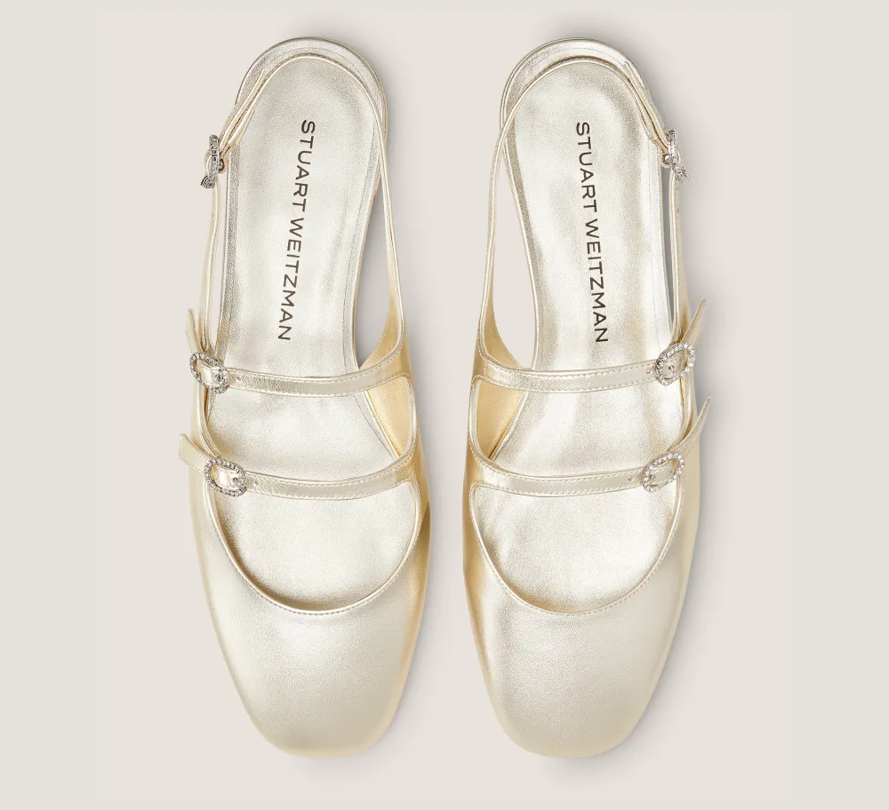 Stuart Weitzman The SW Extended Sizes Collection|Flats & Loafers-CHANGE LOCATION Light Gold