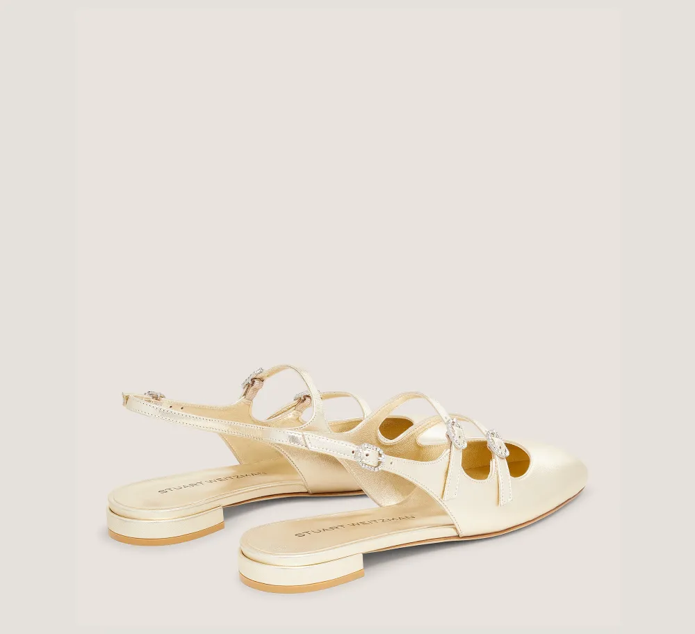 Stuart Weitzman The SW Extended Sizes Collection|Flats & Loafers-CHANGE LOCATION Light Gold