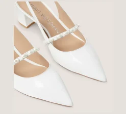 Stuart Weitzman Trending: Block Heels|The Bridal Collection-CHANGE LOCATION Patent leather/White