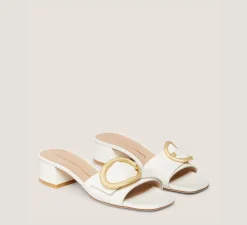 Stuart Weitzman Flat & Low Heel Sandals|Trending: Block Heels-CHANGE LOCATION Leather/Cream