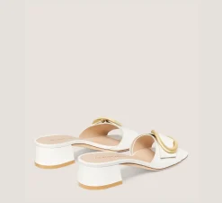 Stuart Weitzman Flat & Low Heel Sandals|Trending: Block Heels-CHANGE LOCATION Leather/Cream