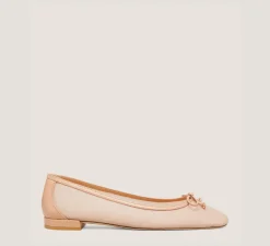 Stuart Weitzman The SW Extended Sizes Collection|Flats & Loafers-CHANGE LOCATION Mesh & Lacquered Nappa Leather/Ginger