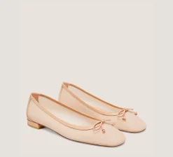 Stuart Weitzman The SW Extended Sizes Collection|Flats & Loafers-CHANGE LOCATION Mesh & Lacquered Nappa Leather/Ginger