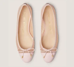 Stuart Weitzman Flats & Loafers|The Work Essentials Edit-CHANGE LOCATION Mesh & lacquered nappa leather/Rosewater & Ballet