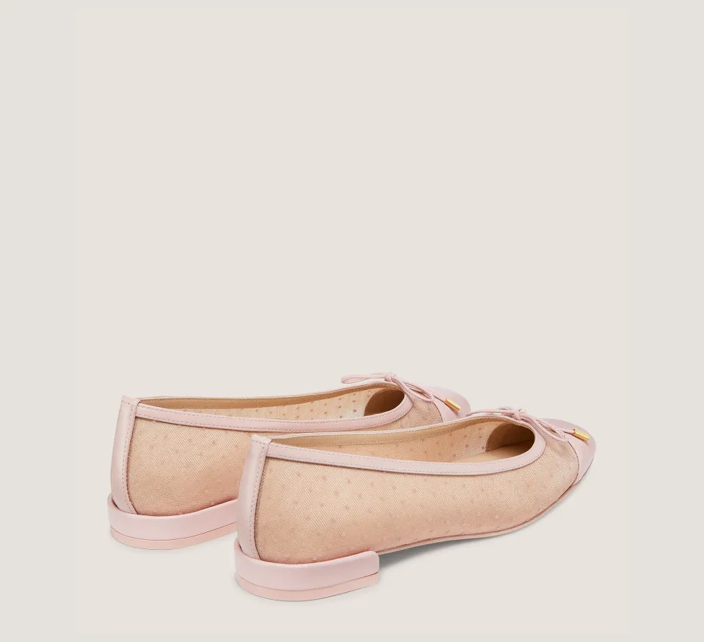 Stuart Weitzman Flats & Loafers|The Work Essentials Edit-CHANGE LOCATION Mesh & lacquered nappa leather/Rosewater & Ballet
