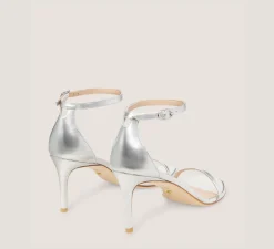 Stuart Weitzman Mid Heel Sandals|Sandals-CHANGE LOCATION Silver