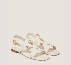Stuart Weitzman Flat & Low Heel Sandals|The Best Sellers Edit-CHANGE LOCATION Woven leather/Seashell
