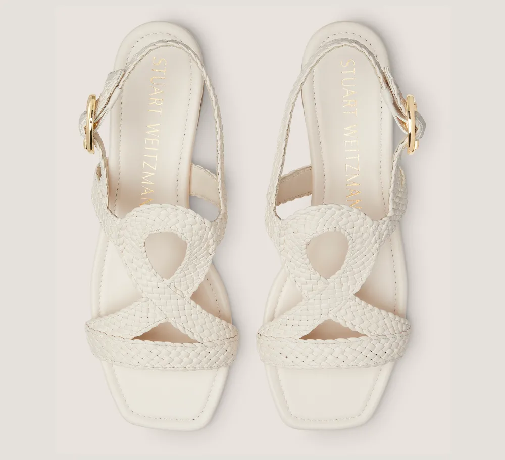 Stuart Weitzman Flat & Low Heel Sandals|The Best Sellers Edit-CHANGE LOCATION Woven leather/Seashell
