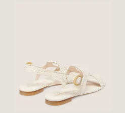 Stuart Weitzman Flat & Low Heel Sandals|The Best Sellers Edit-CHANGE LOCATION Woven leather/Seashell