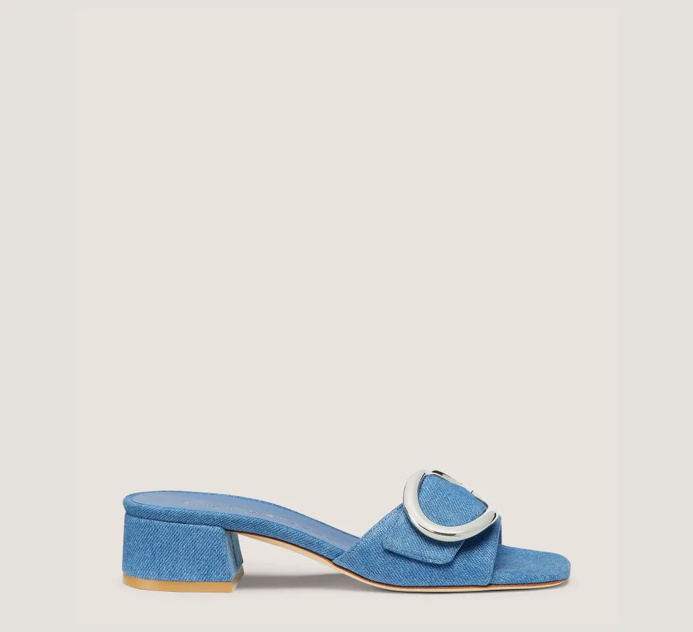 Stuart Weitzman Flat & Low Heel Sandals|Trending: Block Heels-CHANGE LOCATION Vintage denim/Washed Blue Denim