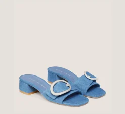 Stuart Weitzman Flat & Low Heel Sandals|Trending: Block Heels-CHANGE LOCATION Vintage denim/Washed Blue Denim