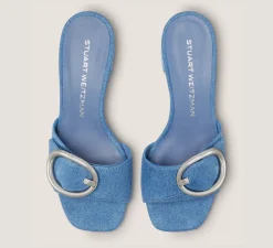 Stuart Weitzman Flat & Low Heel Sandals|Trending: Block Heels-CHANGE LOCATION Vintage denim/Washed Blue Denim