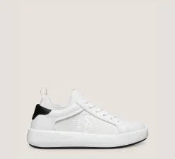 Stuart Weitzman The SW Exclusives Collection|Sneakers-CHANGE LOCATION Leather & knit fabric/White & Black